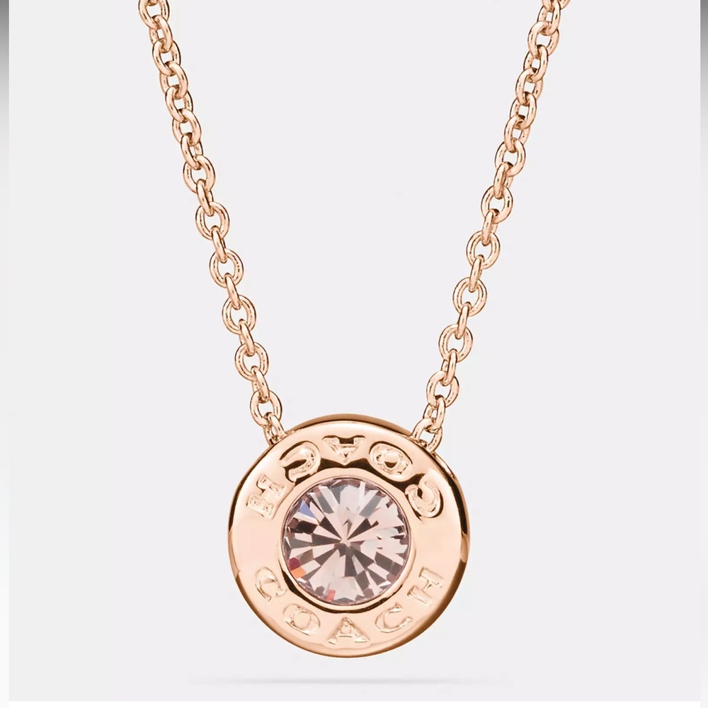 NEW•COACH STATEMENT OPEN CIRCLE ROSE GOLD NECKLACE•NWT